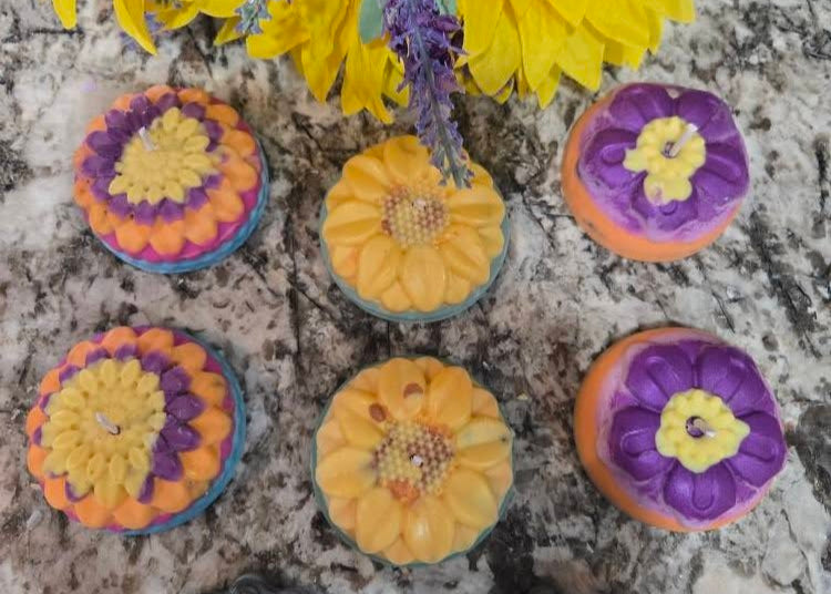 Peaceful Harvest Flower Candle